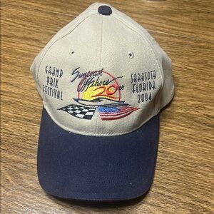 Beige and Navy Grand Prix Festival Cap